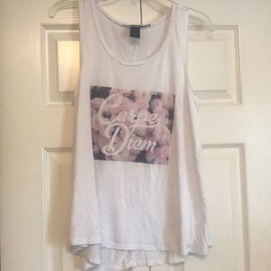 White graphic tank